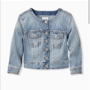Torrid Collarless Denim Jacket- Light Wash